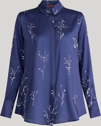 Altuzarra Womens Chika Top In Berry Blue Botanical