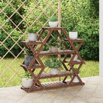 vidaXL Soporte Para Flores De Madera Maciza Abeto 110x25x105 Cm Vidaxl