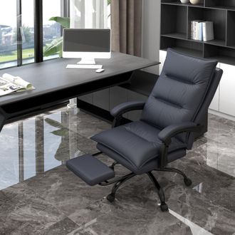 STILVORA Stilvora Poltrona Da Ufficio Ergonomica Massaggiante Con Riscaldamento, Schienale Reclinabile E Poggiapiedi, Poliestere, Grigio