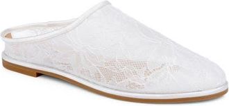Badgley Mischka Yumi Mule in White Lace at Nordstrom, Size 9.5