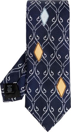 Dolce & Gabbana Vintage Print Twill Tie - Heren - Stropdassen - Blauw - ONE Size - Accessoires