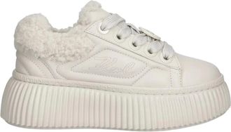 Karl Lagerfeld Kreeper Sneakers - Dames - Schoenen - Beige - Maat: 36 EU Leer