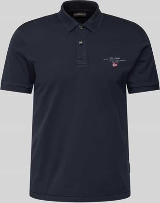 Napapijri Regular Fit Poloshirt mit Label-Stitching Modell elbas in Marine, Gr&ouml;&szlig;e S