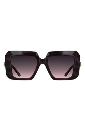 Kendra Scott Brooke 54mm Square Sunglasses in Striped Cyclamen at Nordstrom