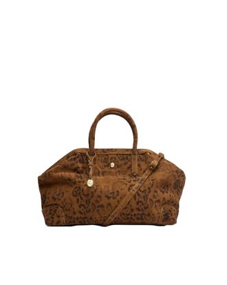 Ash Leopard Print Jaqueline Suede Shoulder Bag