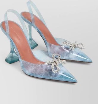 Amina Muaddi plexiglass high heel sandals