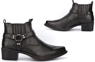 Generic Mens Cowboy Boots Mens Ankle Boots Western Boots Mens Boots Mens Black Boots Mens Heel Boots Biker Boots Mens Pull Up Boots Mens Pull On Boots Black 7