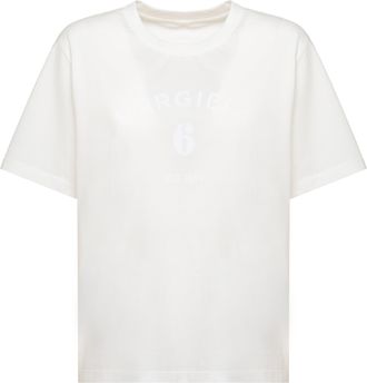 Maison Margiela Embossed Velvety T-Shirt With Short Sleeves And Round Neckline