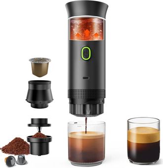 OEM Cafetera Port&aacute;til, M&aacute;quina De Espresso Con Funci&oacute;n De Calentamiento, Compatible Con C&aacute;psulas De Caf&eacute; Molido, Ideal Para Coche, Cami&oacute;n O Acampada