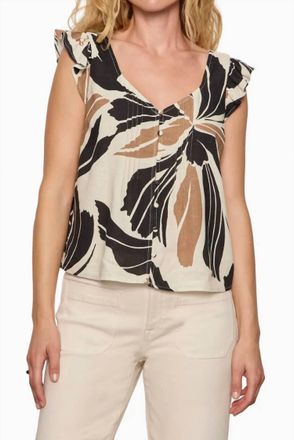 Sanctuary Within Time Button Linen Shell Top In Lotus