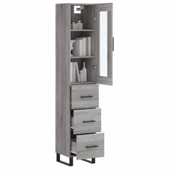 Berkfield Home Highboard Grey Sonoma 34.5x34x180 cm Engineered Wood