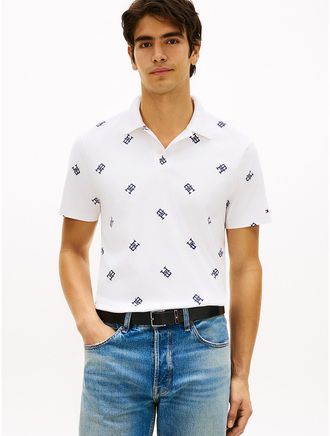 Tommy Hilfiger Mens Regular Fit Monogram Interlock Polo - White - XXXL