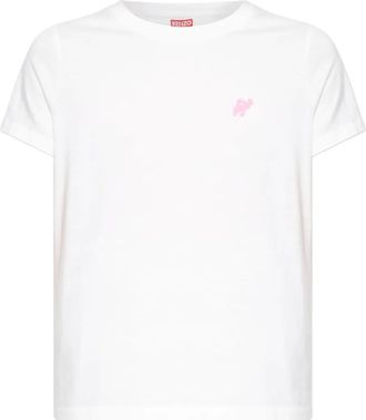 Kenzo T-shirt con logo ricamato - Bianco