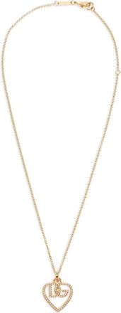 Dolce & Gabbana Necklaces, female, Yellow, ONE SIZE, Strass Logo Necklace