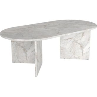 Vente-Unique Tavolino Effetto marmo Bianco - TOPANIA