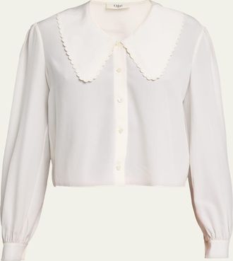 Chlo&eacute; Organic Silk Crepe De Chine Top