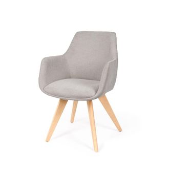 Koketto Home Silla escandinava en gris y madera de haya