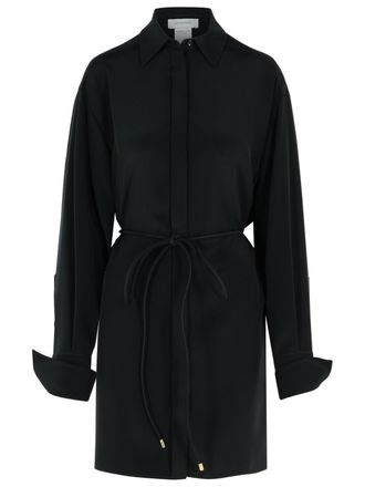 Sportmax Tied Waist Long-sleeved Dress