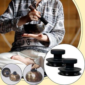 OEM Soportes Para Cuencos Tibetanos, Mangos Con Ventosas De Silicona, 2 Piezas, 8&times;8&times;5 Cm, Flexible Y Antideslizante, Port&aacute;til Y Compacto, Yoga, Negro