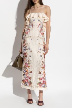 Zimmermann Floral Motif Dress, Womens, Cream