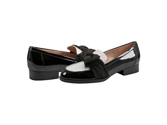 Bandolino Lindio Womens Shoes Black/Cream Patent 1 : 7.5 W, Textile