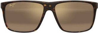 Maui Jim Lehopulu 58mm PolarizedPlus2 Rectangular Sunglasses in Tortoise at Nordstrom