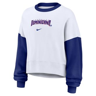 Nike Dominican Republic National Baseball Team 2026 World Baseball Classic Nike Womens Pullover Crew in White | 01D70HAIWBD-HXT