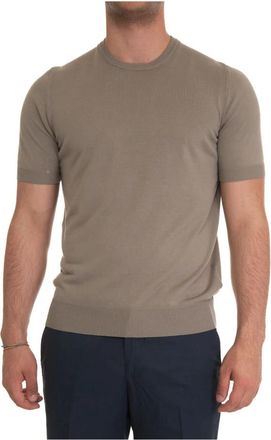 Gran Sasso Effen Jersey T-shirt- Ronde hals- Regular fit - Heren - T-shirts - Bruin - 4XL - Katoen - Tops