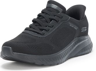 Skechers Mens Hands-Free Slip-ins BOBS Squad Chaos Solid Step Sneaker, Black, 9 UK