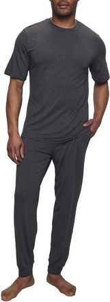 Eberjey Henry Stretch Tencel Modal Short Sleeve Pajamas in Charcoal Heather at Nordstrom, Size X-Large