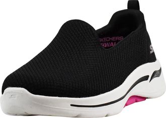 Skechers Womens Go Walk Arch Fit-Grateful Sneakers, Black Pink, 4.5 UK