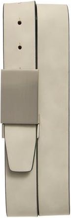 Nordstrom Rack Plaque Faux Leather Belt in Grey Rev Black at Nordstrom Rack, Size 30