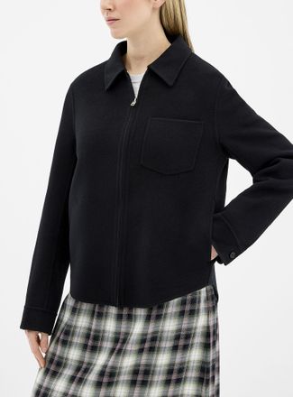 Acne Studios Womens Zippered wool and cashmere overshirt