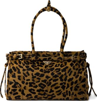 Prada Borsa tote Bonnie grande con stampa - Marrone