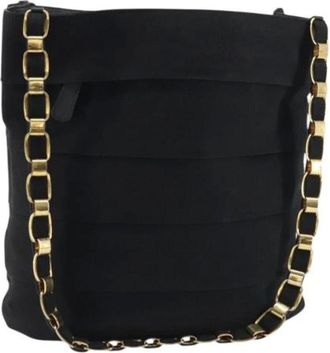 Ferragamo Pre-owned Shoulder Bags, female, Black, Size: ONE SIZE Pre-owned Canvas Shoulder Bag