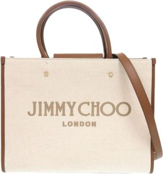 Jimmy Choo London Pre-owned Canvas Schoudertas - Dames - Vintage Shopper - Beige - ONE Size - Vintage