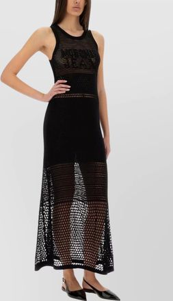 Moschino mesh logo-print dress