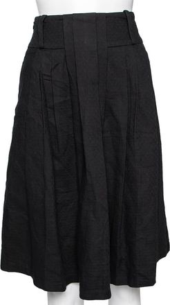 Roberto Cavalli Black Cotton High Waist Skirt
