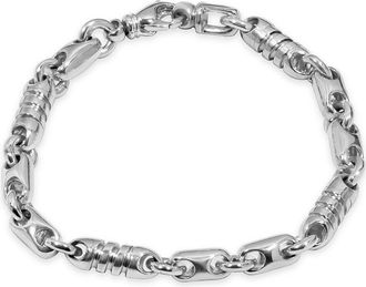 Pompeii3 Mens Mariner With Ribbed/Rolo Links 14k Gold (50gram) or Platinum (80gram) 6-5mm Bracelet 8.5