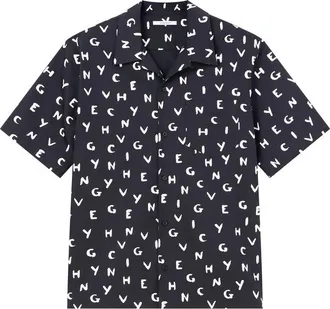 Givenchy Shirt In Poplin With Givenchy Brushed Print