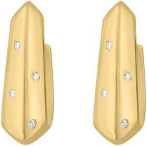 Effy 14K Yellow Gold Diamond Sculpted Hoop Earrings in 14K Gold at Nordstrom