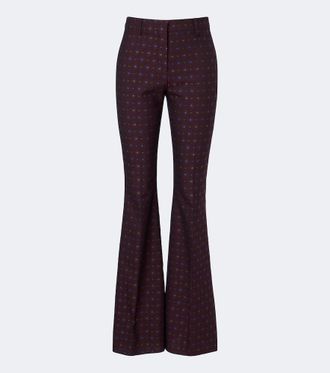 Etro Floral jacquard wool and cotton flared pants