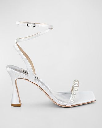 Badgley Mischka Cailey Metallic Sphere Ankle-Strap Sandals