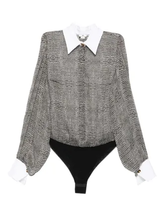 Elisabetta Franchi Silk Shirt Bodysuit