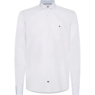 Tommy Hilfiger Overhemden, Heren, Wit, M, Katoen, Lange mouwen shirt