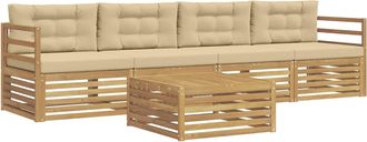 vidaXL Conjunto De Sof&aacute;s De Exterior 5 Uds. Y Beige Vidaxl
