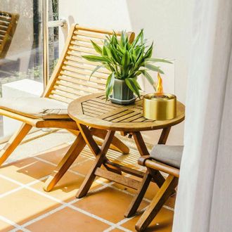 Dmora Chimenea De Bioetanol Dschroffenegge, Chimenea Ecol&oacute;gica, Hogar Sin Humo, Calefactor De Etanol, Made In Italy, 16x16 H29 Cm, Oro Y Transparente - Dmor