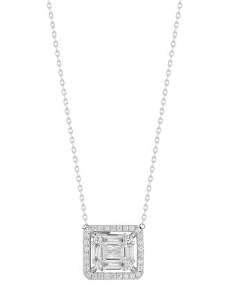 Chloe and Madison Chloe And Madison Silver Cz Illusion Pendant Necklace