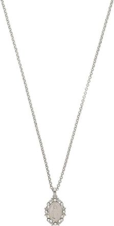 Dolce & Gabbana crystal-embellished pendant necklace - men - Brass/glass - M - Silver
