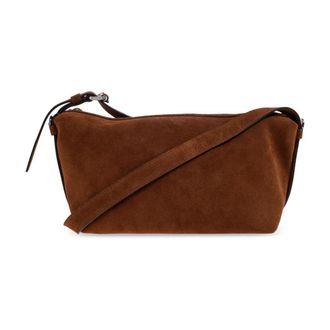 Moschino Shoulder Bags, male, Brown, Size: ONE SIZE Suede Shoulder Bag